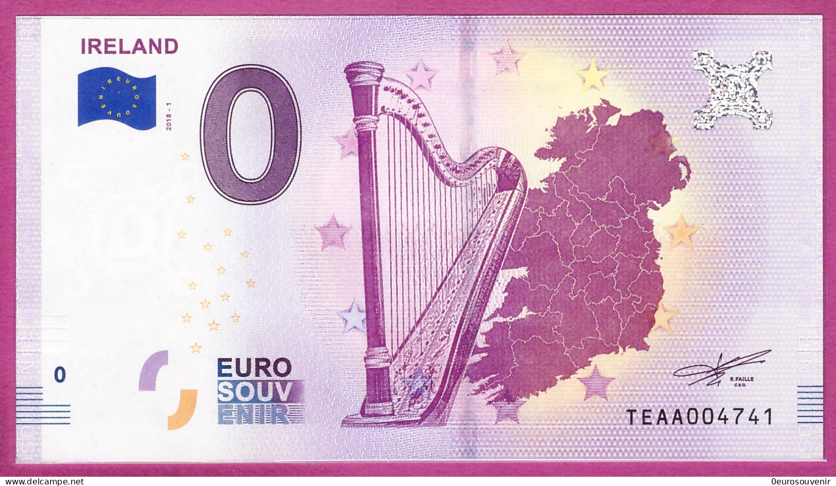 0-Euro TEAA 2018-1 IRELAND - LANDKARTE HARFE - Essais Privés / Non-officiels