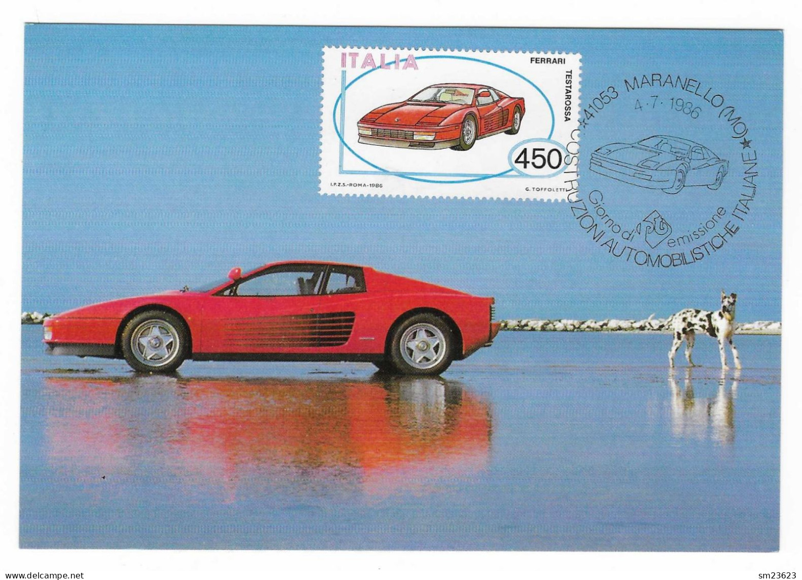 ITALIEN / Italia 1986 , FERRARI "Testa Rossa" - Maximum Card - Maranello Automobilistiche Italiane 4.7.1986 - Maximumkarten (MC)