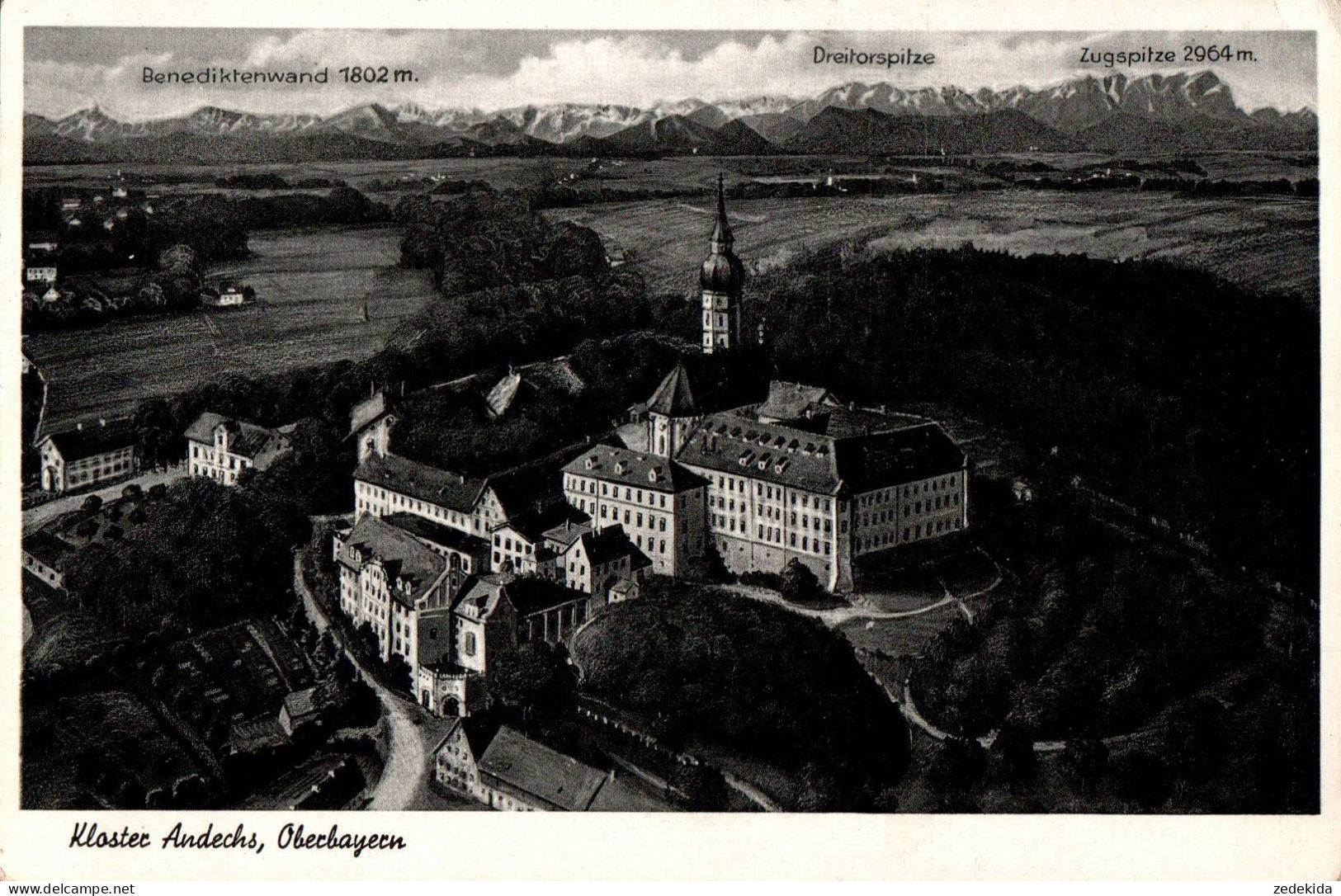 G5737 - Kloster Andecks Luftbild LUftaufnahe - Sonderstempel - Verlag Guido Beck - Churches & Cathedrals