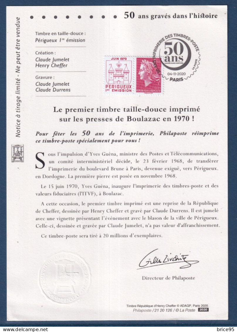 France - Document Philatélique - FDC - 50 Ans Gravés Dans L'histoire - Marianne - Périgueux - 2020 - Elvis Presley