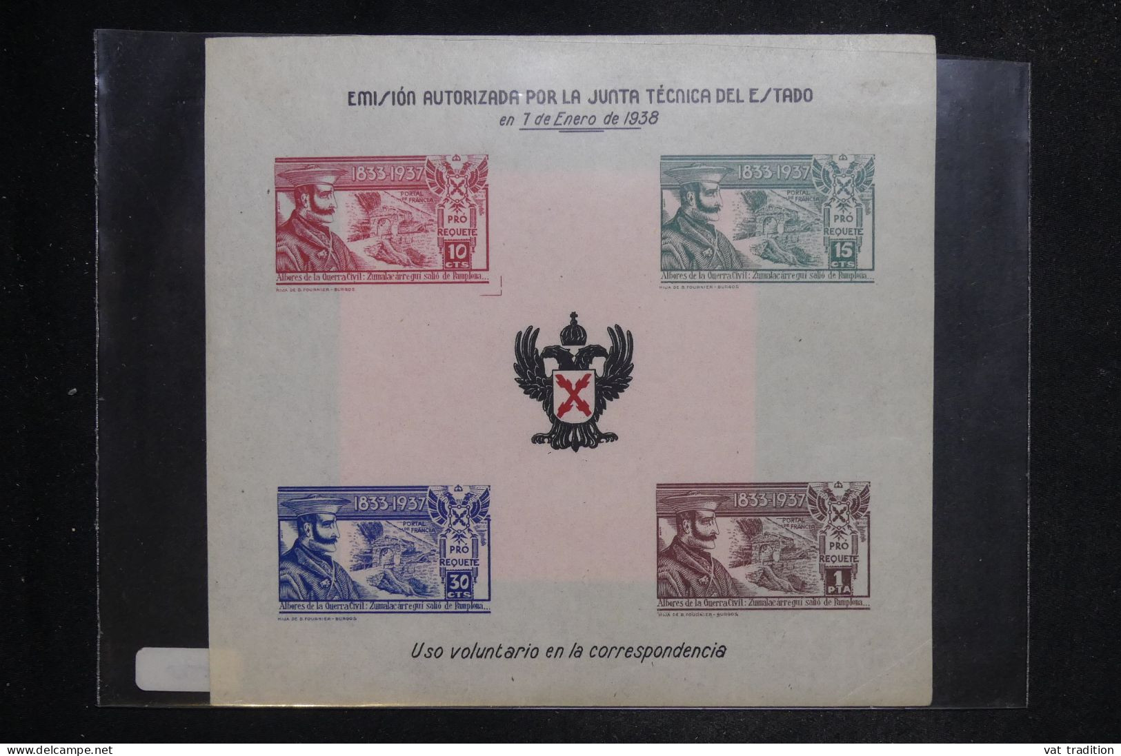 ESPAGNE - Bloc Non Dentelé - Guerre Civile - Pamplona - 1937 - Pas Courant - L 151818 - Spanish Civil War Labels