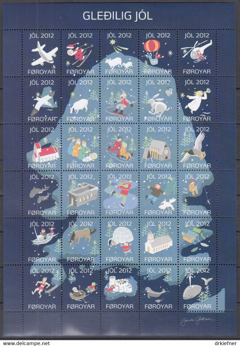 FÄRÖER  2012, JÓL CHRISTMAS KERSTMIS NOEL WEIHNACHTEN, 30 Vignetten, Ungebraucht, MNH ** - Faroe Islands