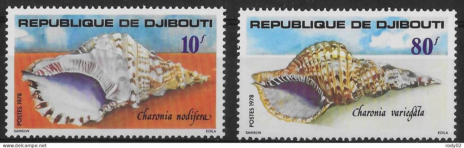 DJIBOUTI - COQUILLAGES - N° 486 ET 487 - NEUF** MNH - Coneshells