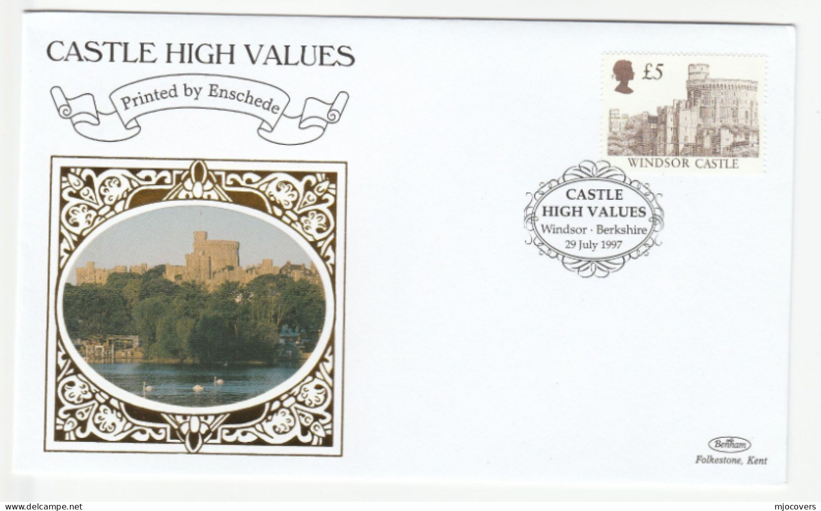 £5 & £3 CASTLE Special SILK FDCs Special Pmks WiNDSOR & CARRICKFERGUS 1997 GB Stamps 2 Cover Fdc - 1991-00 Ediciones Decimales