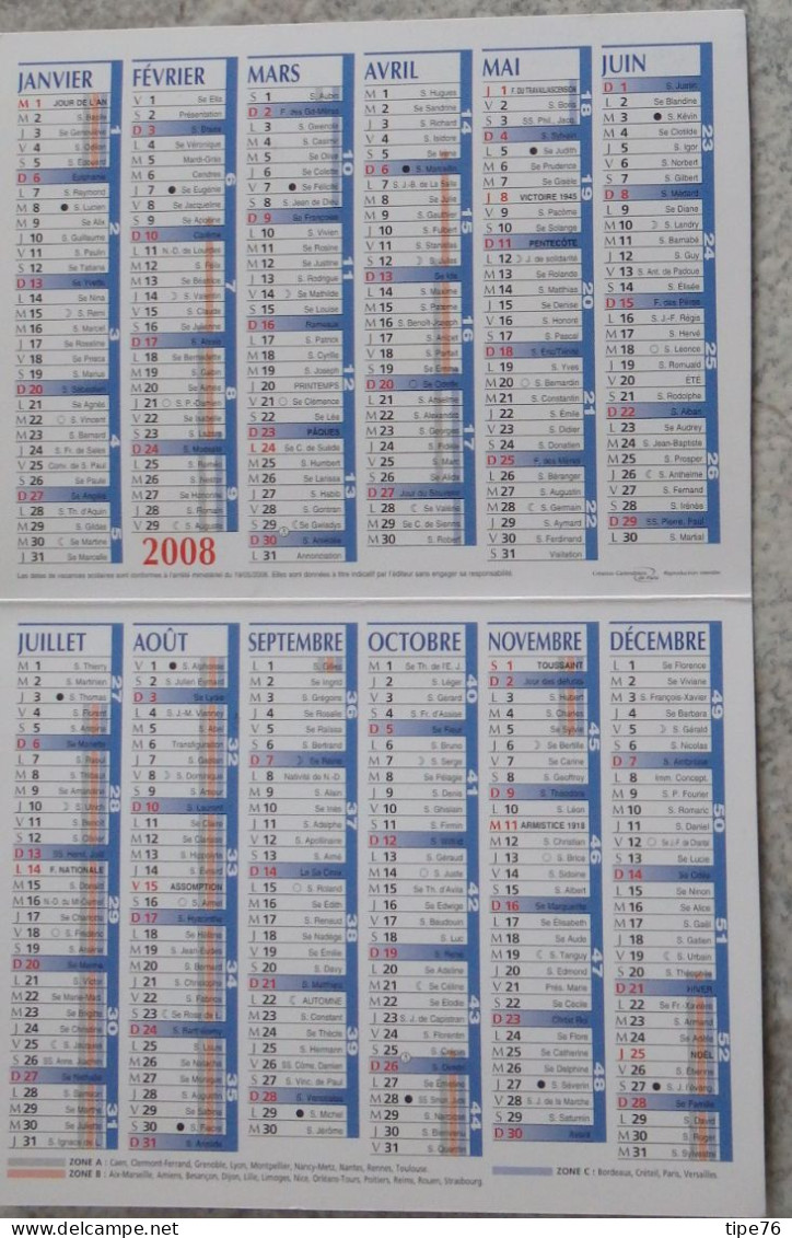 Petit Calendrier De Poche 2008 Illustration Michel Thomas Poulbot Garçon Chien - Small : 2001-...