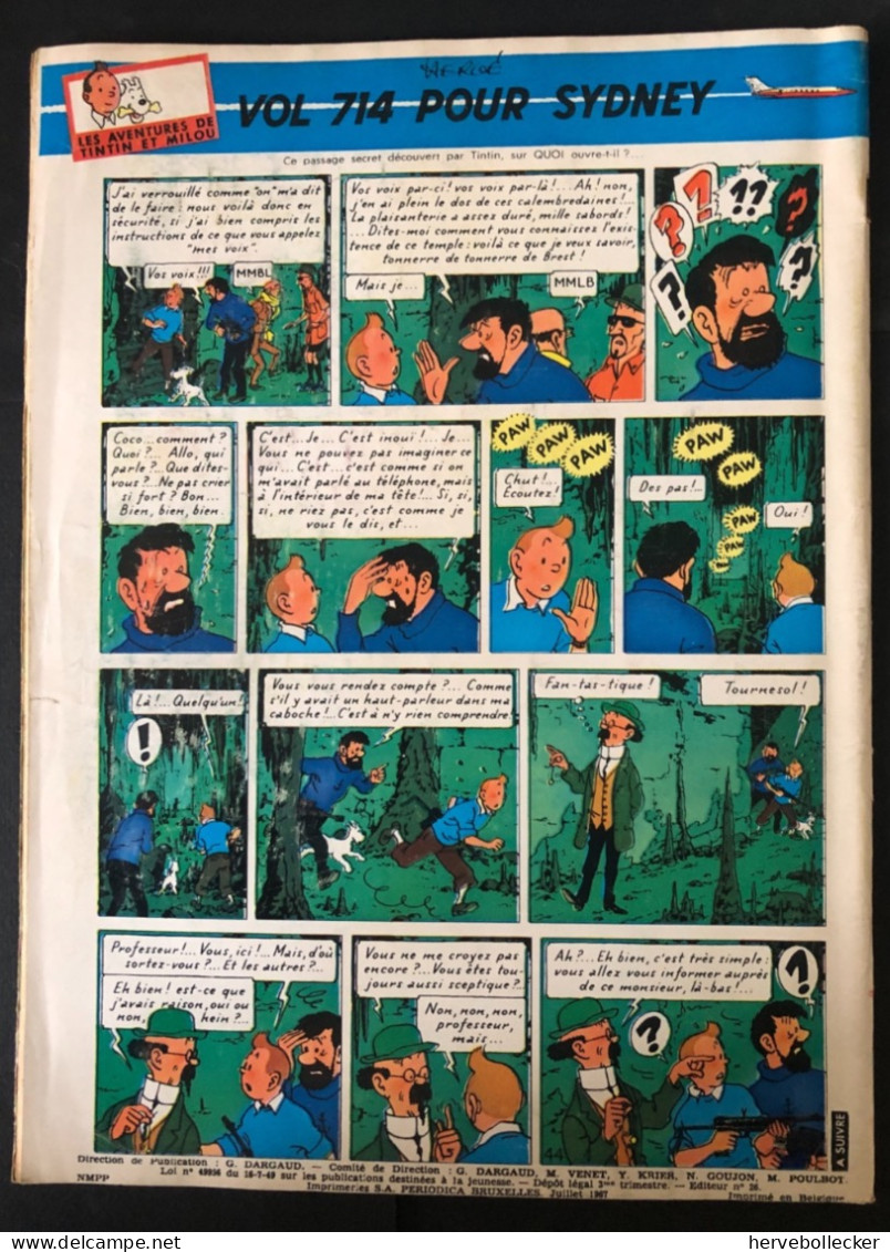 TINTIN Le Journal Des Jeunes N° 979 - 1967 - Tintin