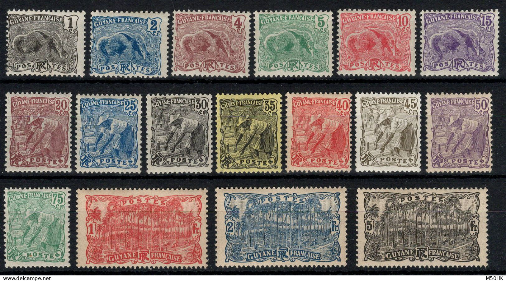 Guyane - YV 49 à 65 N* MH Complète , Cote 39 Euros - Unused Stamps