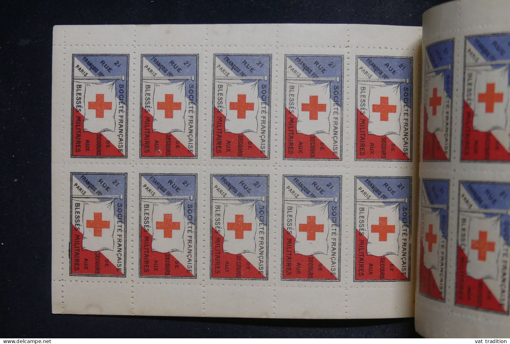 FRANCE - Carnet Croix Rouge De 20 Vignettes - Rare Et Complet - L 151819 - Croce Rossa