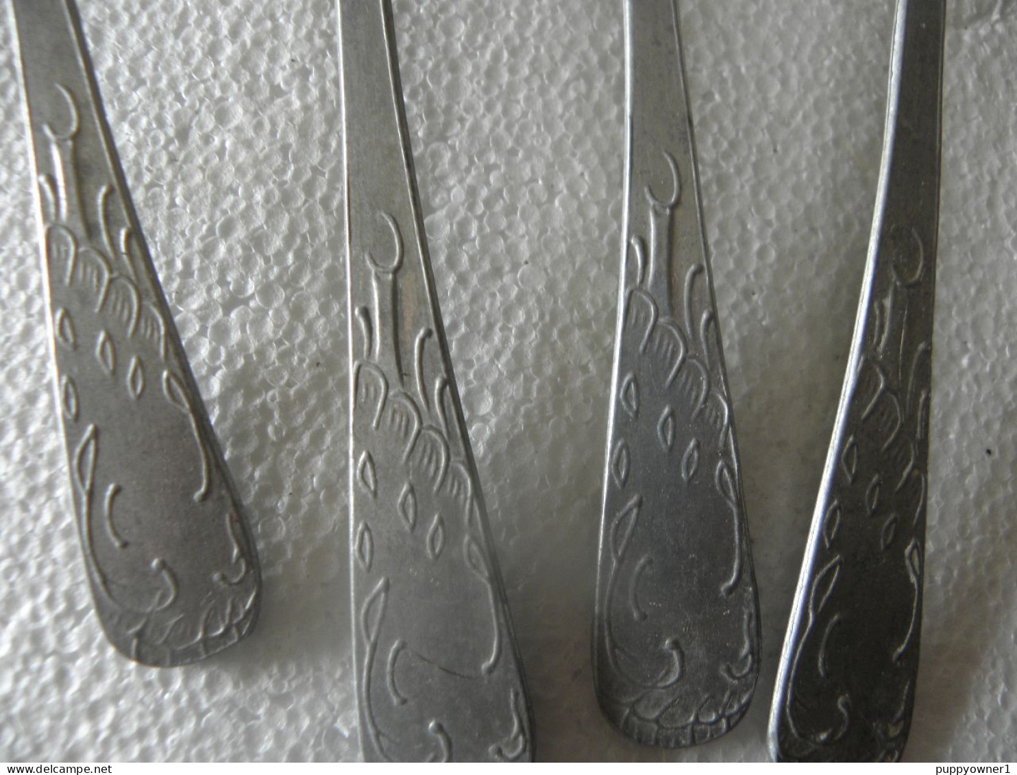 4 Cuillères A Soupe En Aluminium Xix Eme - Spoons