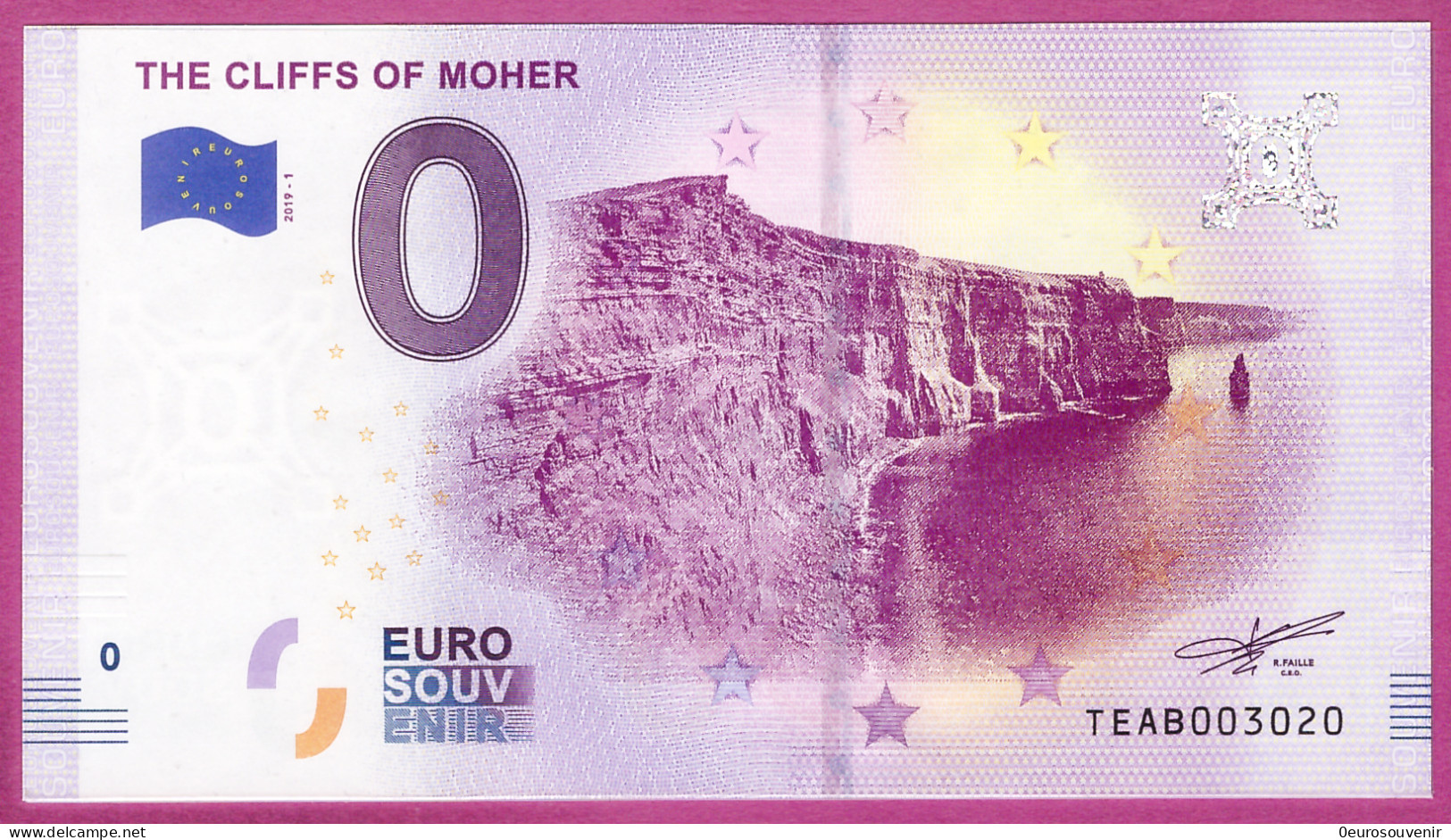 0-Euro TEAB 2019-1 CLIFFS OF MOHER - IRELAND - Private Proofs / Unofficial