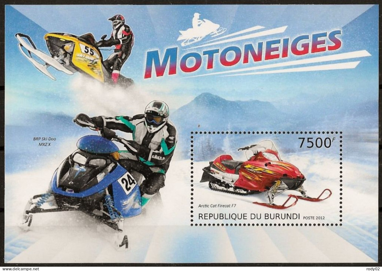 BURUNDI - MOTONEIGES - N° 1866 A 1869 ET BF 306 - NEUF** MNH - Motorfietsen