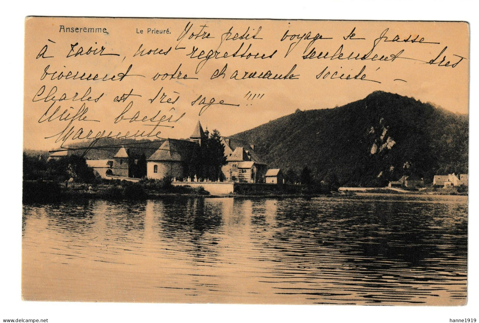 Anseremme Le Prieuré Cachet 1906 Dinant Namur Htje - Hastiere