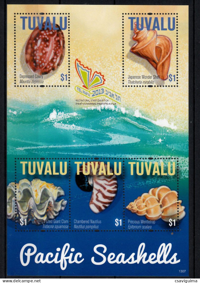 Tuvalu - 2013 - Shells - Yv 1648/52 - Conchiglie