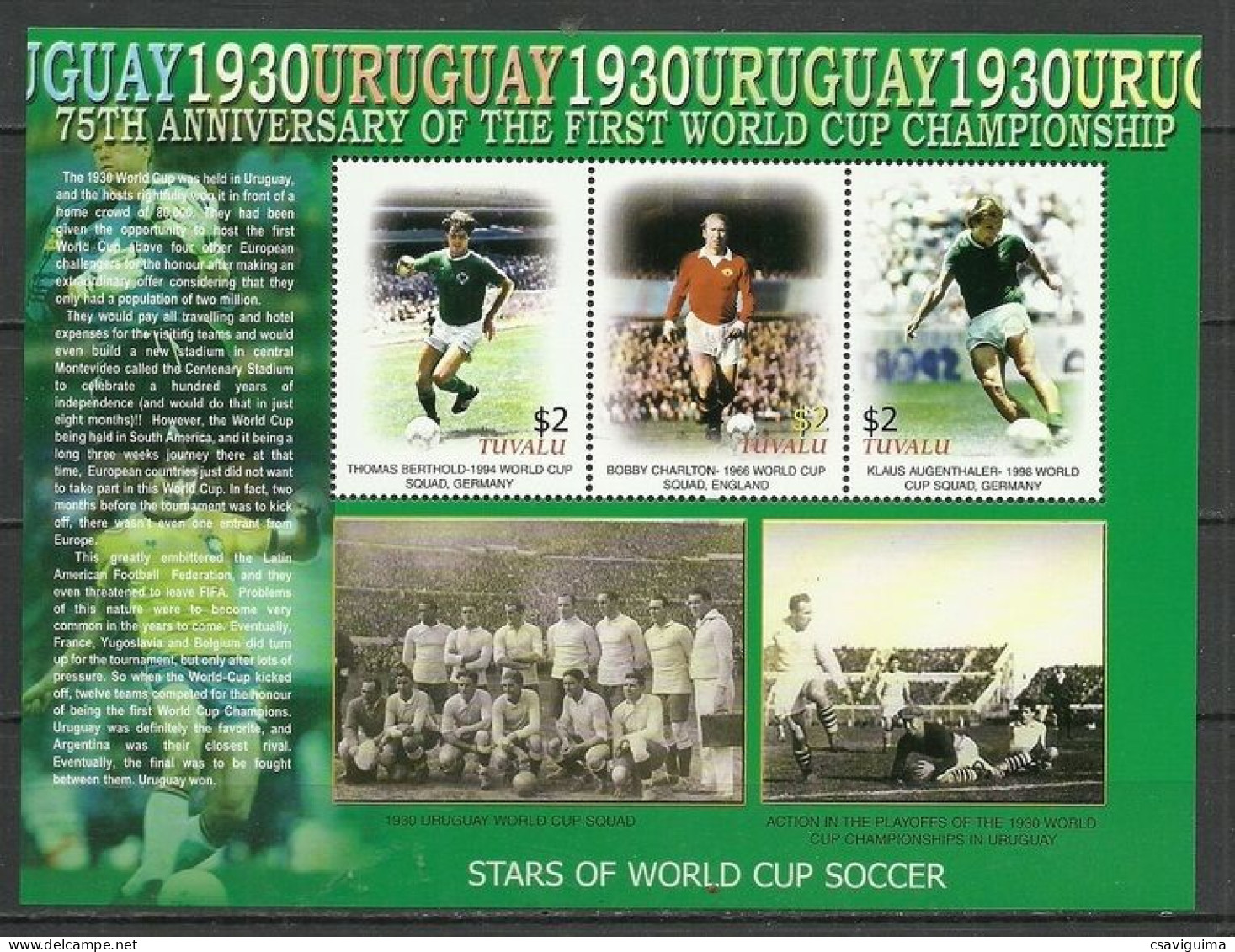 Tuvalu - 2005 - Stars Of World Cup Soccer - Yv 1066/68 - Sonstige & Ohne Zuordnung