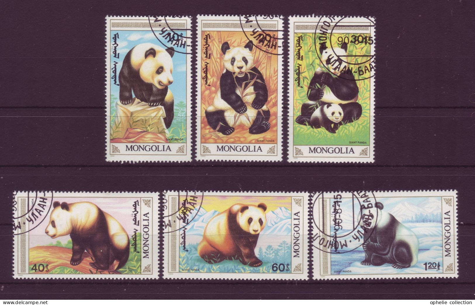 Asie - Mongolie - Pandas - 6 Timbres Différents - 7018 - Mongolie