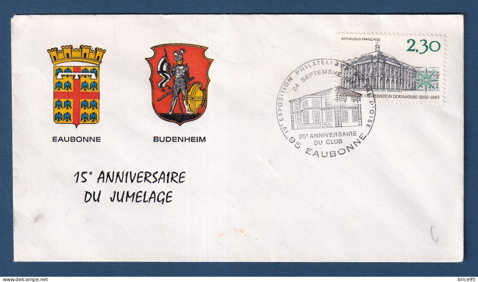 France - Lettre - 15 ème Anniversaire Du Jumelage - Eaubonne - Budenheim - 1983 - Cartas & Documentos