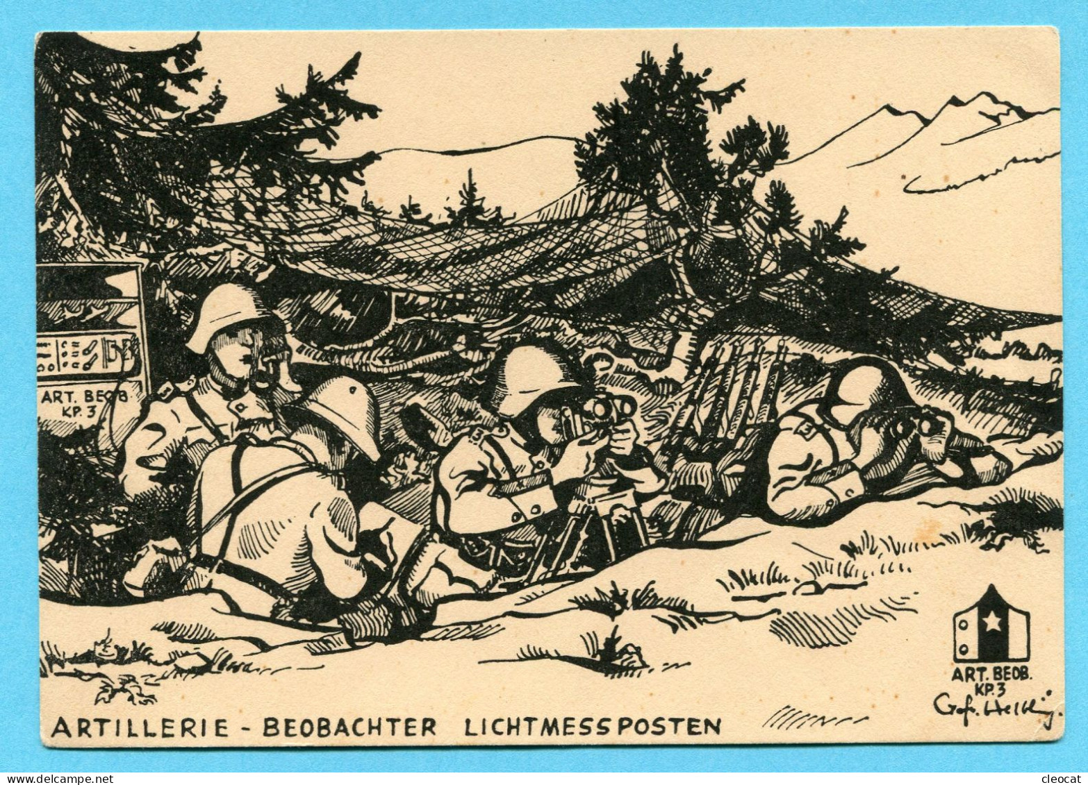 Karte Artillerie - Beobachter R. 2 - Lichtmessposten - Cartas & Documentos