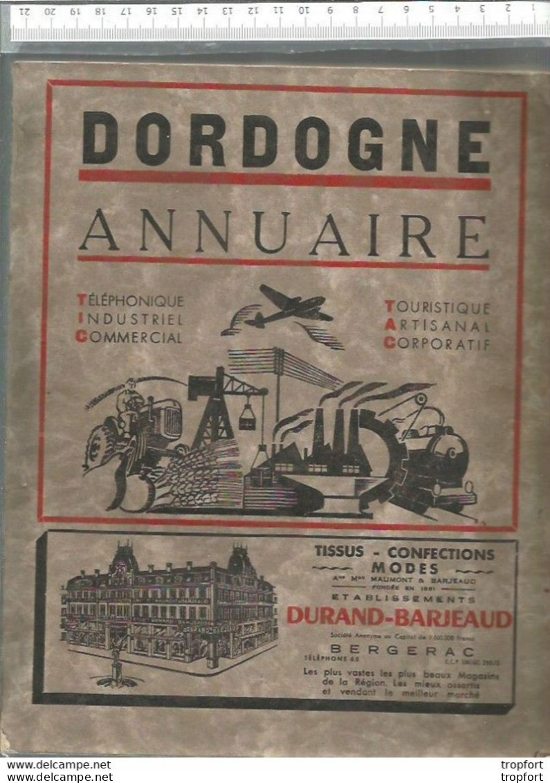 Superbe Annuaire Téléphonique De La DORDOGNE Sarlat Nontron Bergerac Périgueux 200 Pages!! - Telefoonboeken