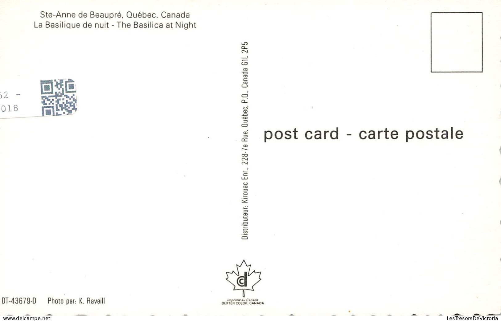 CANADA - Quebec - Sainte Anne De Beaupré - La Basilique La Nuit - Carte Postale - Otros & Sin Clasificación