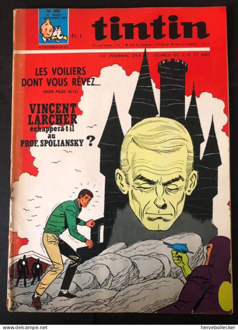 TINTIN Le Journal Des Jeunes N° 985 - 1967 - Tintin