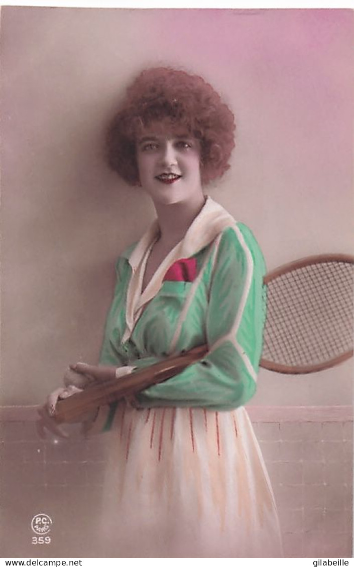Fantaisie - 1921 - Lot 7 Cartes - Jeune Femme Joueuse De Tennis -  - Women