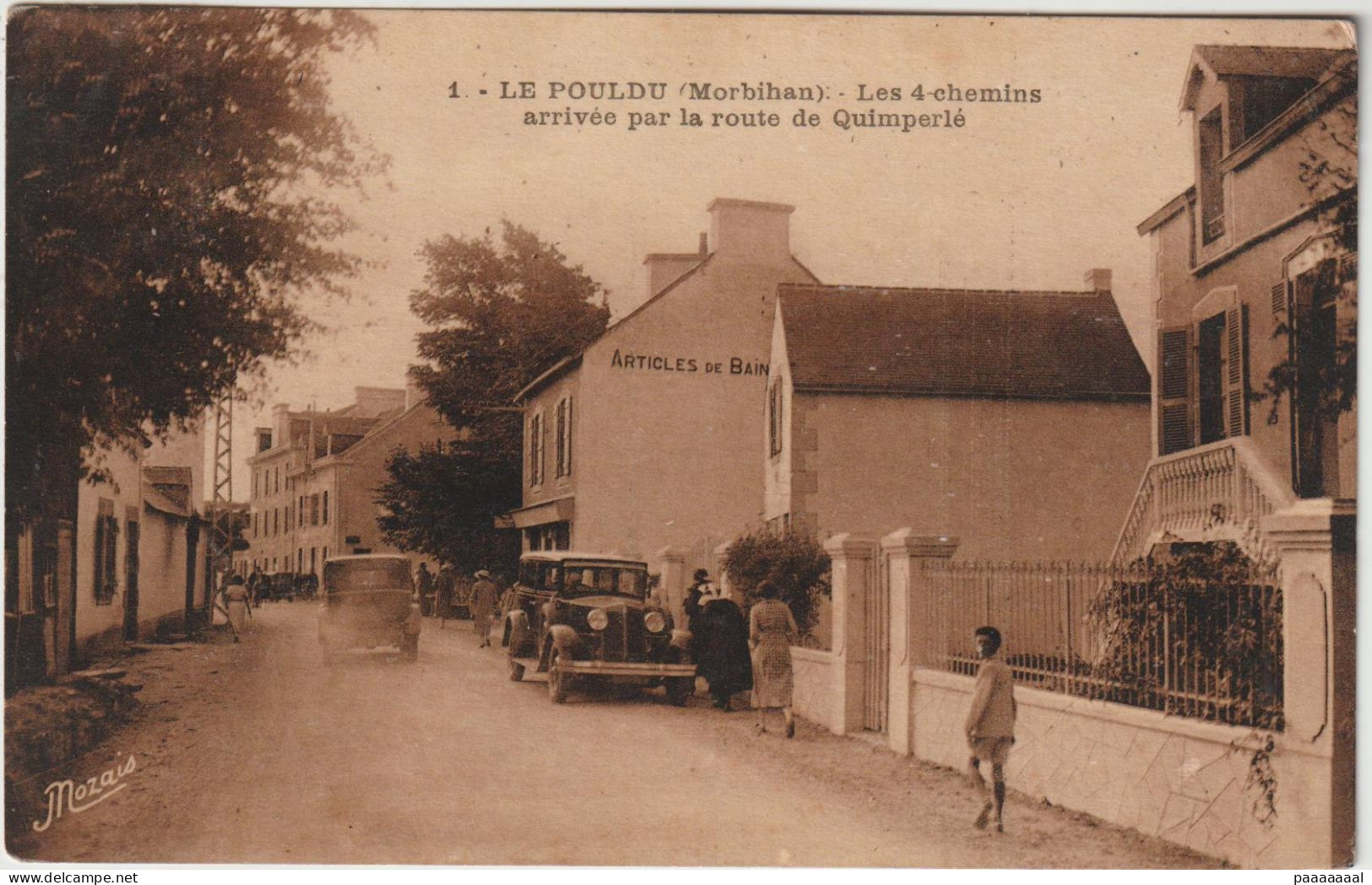 LE POULDU  LES 4 CHEMINS ARRIVEE PAR LA ROUTE DE QUIMPERLE - Le Pouldu