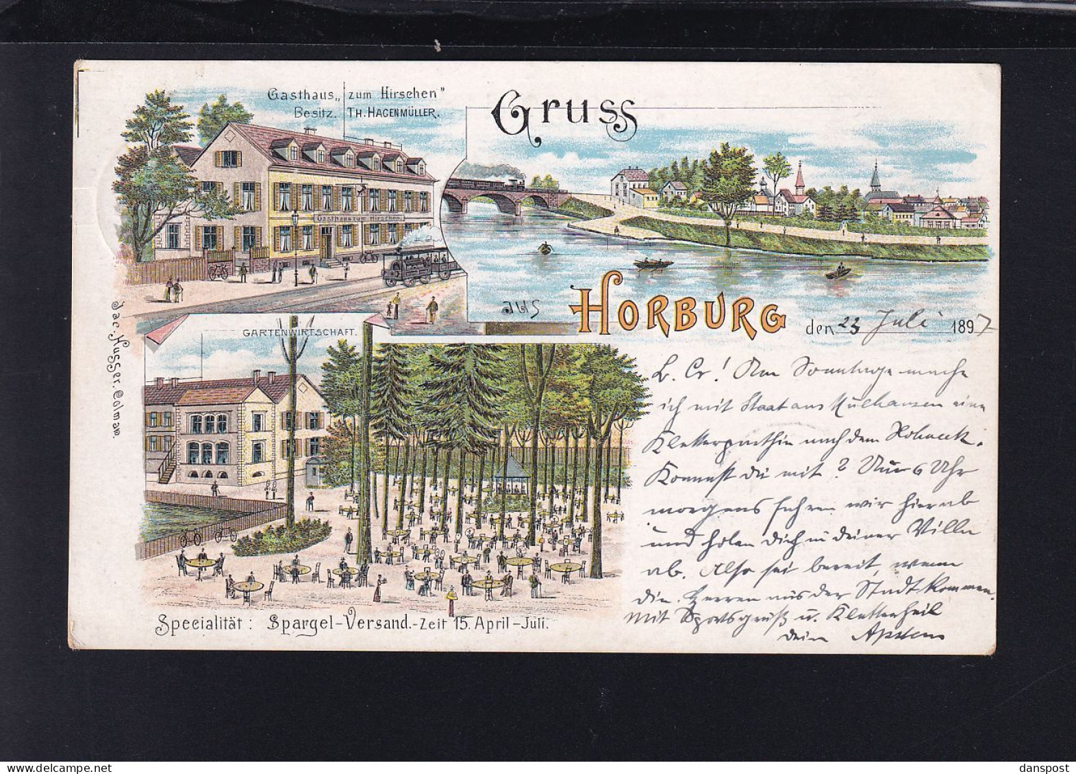 Dt. Reich Litho Horburg Barum Gasthaus Zum Hirschen 1897 - Lüneburg