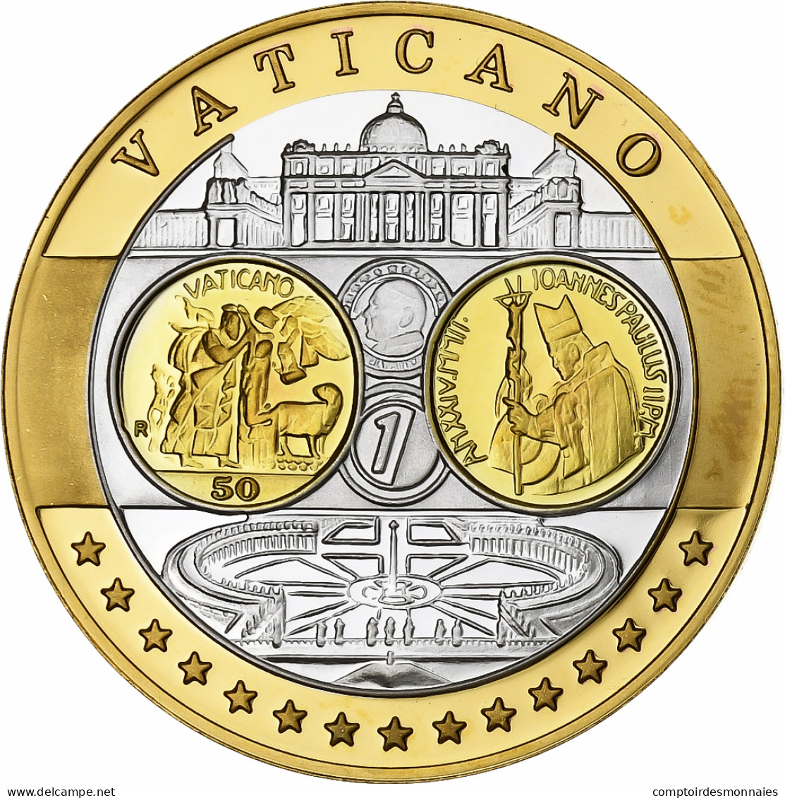 Vatican, Médaille, L'Europe, Vatican, Silvered Copper, FDC - Otros & Sin Clasificación