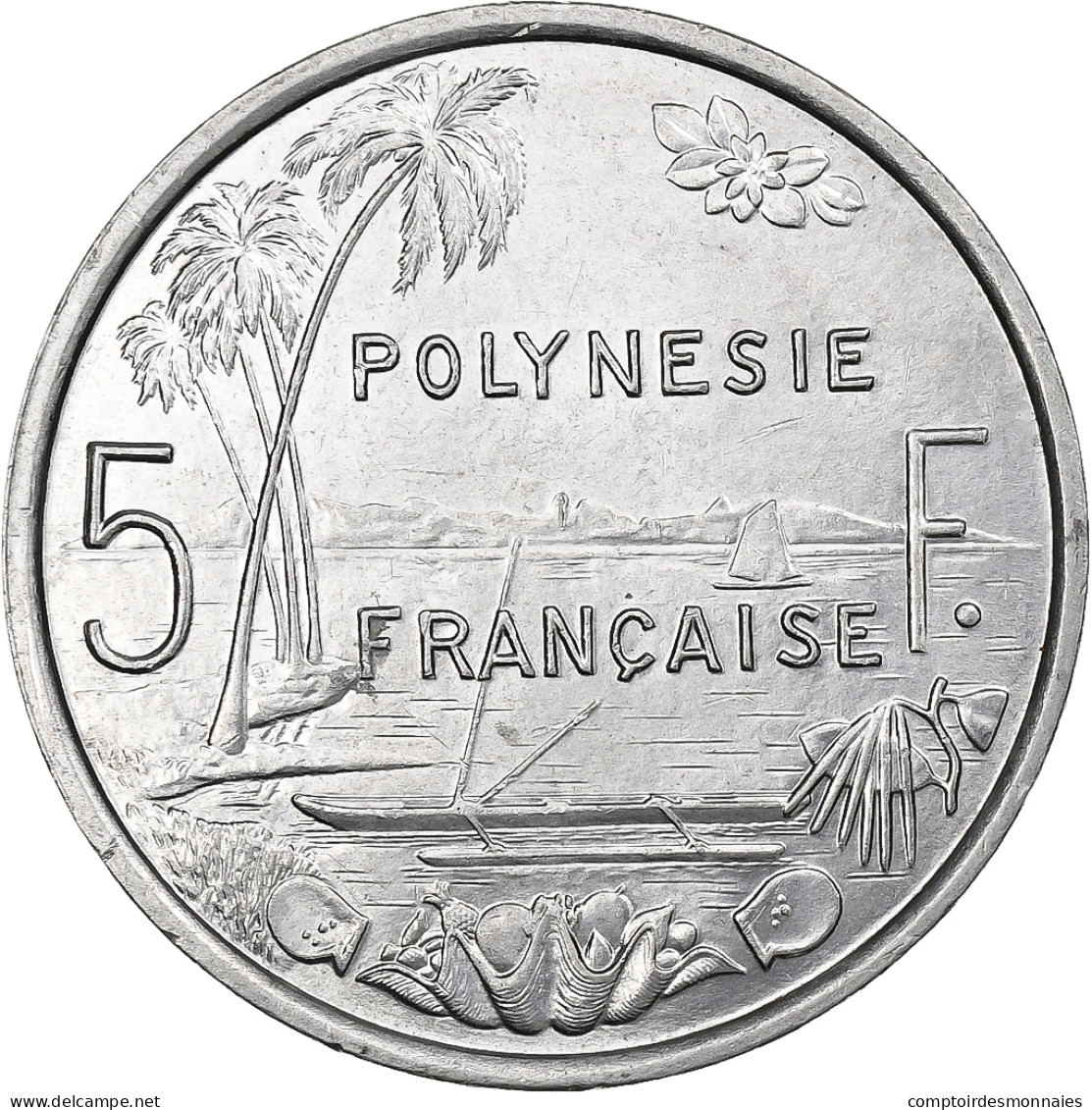 Polynésie Française, 5 Francs, 1977, Paris, Aluminium, SUP, KM:12 - Polynésie Française