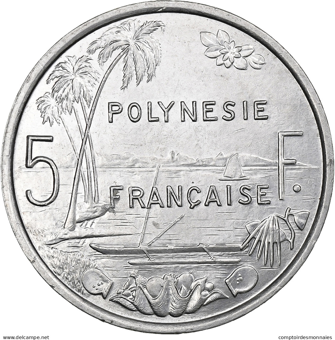 Polynésie Française, 5 Francs, 1977, Paris, Aluminium, SUP, KM:12 - French Polynesia