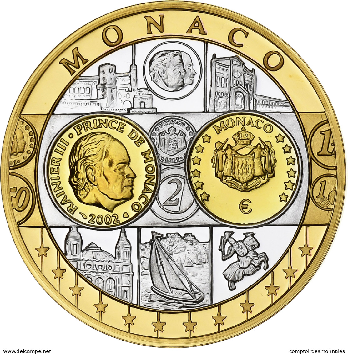 Monaco, Médaille, L'Europe, Monaco, Cuivre Plaqué Argent, FDC - Autres & Non Classés