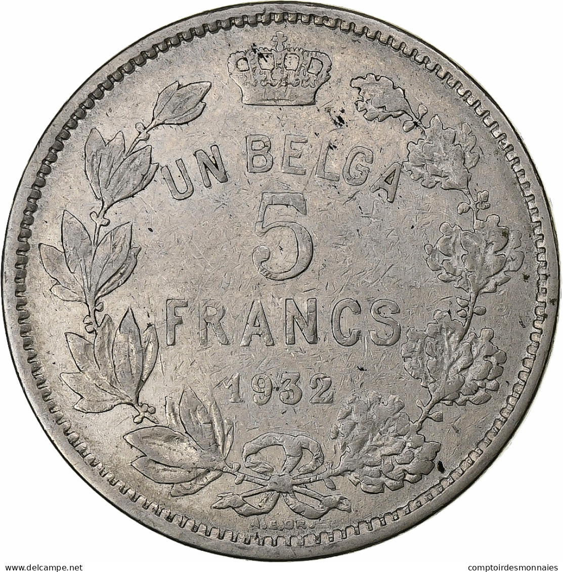 Belgique, 5 Francs, 5 Frank, 1932, Nickel, TB, KM:97.1 - 5 Frank & 1 Belga