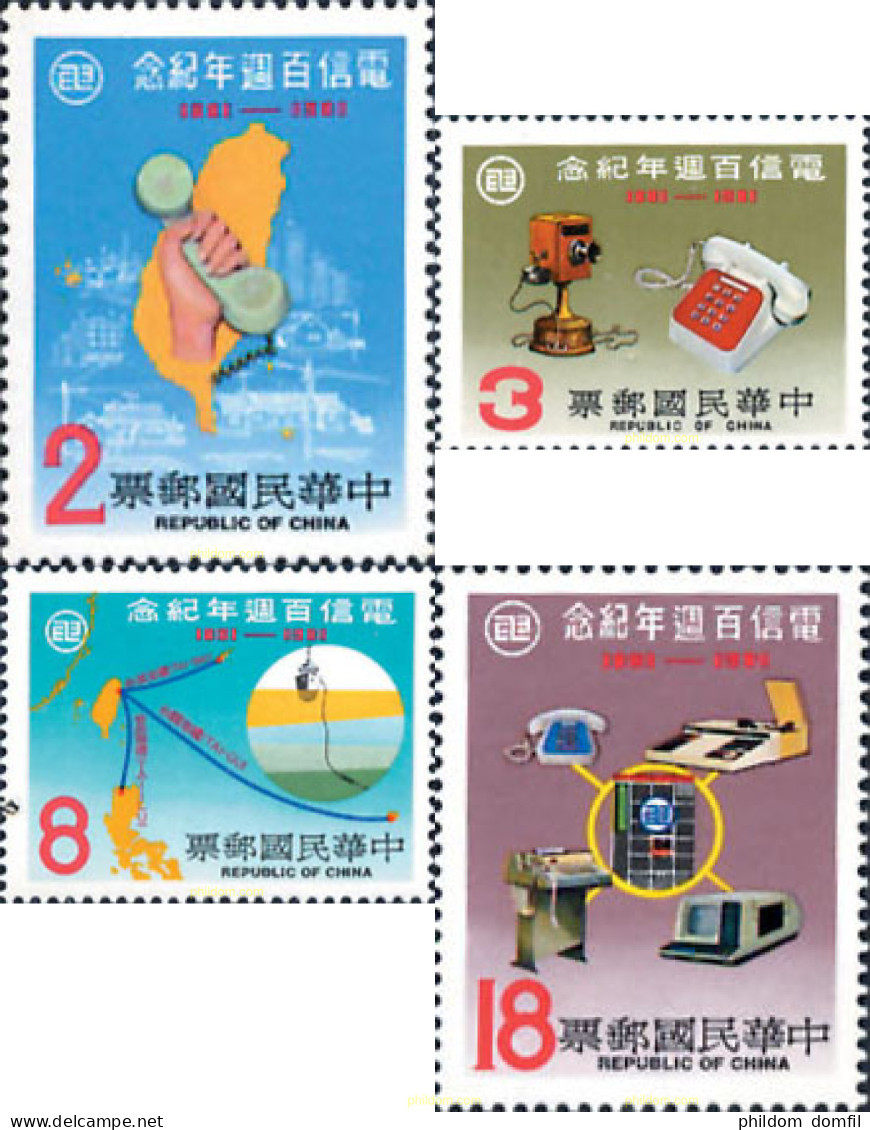 179861 MNH CHINA. FORMOSA-TAIWAN 1981 100 ANIVERSARIO DE LAS TELECOMINICACIONES - Ungebraucht