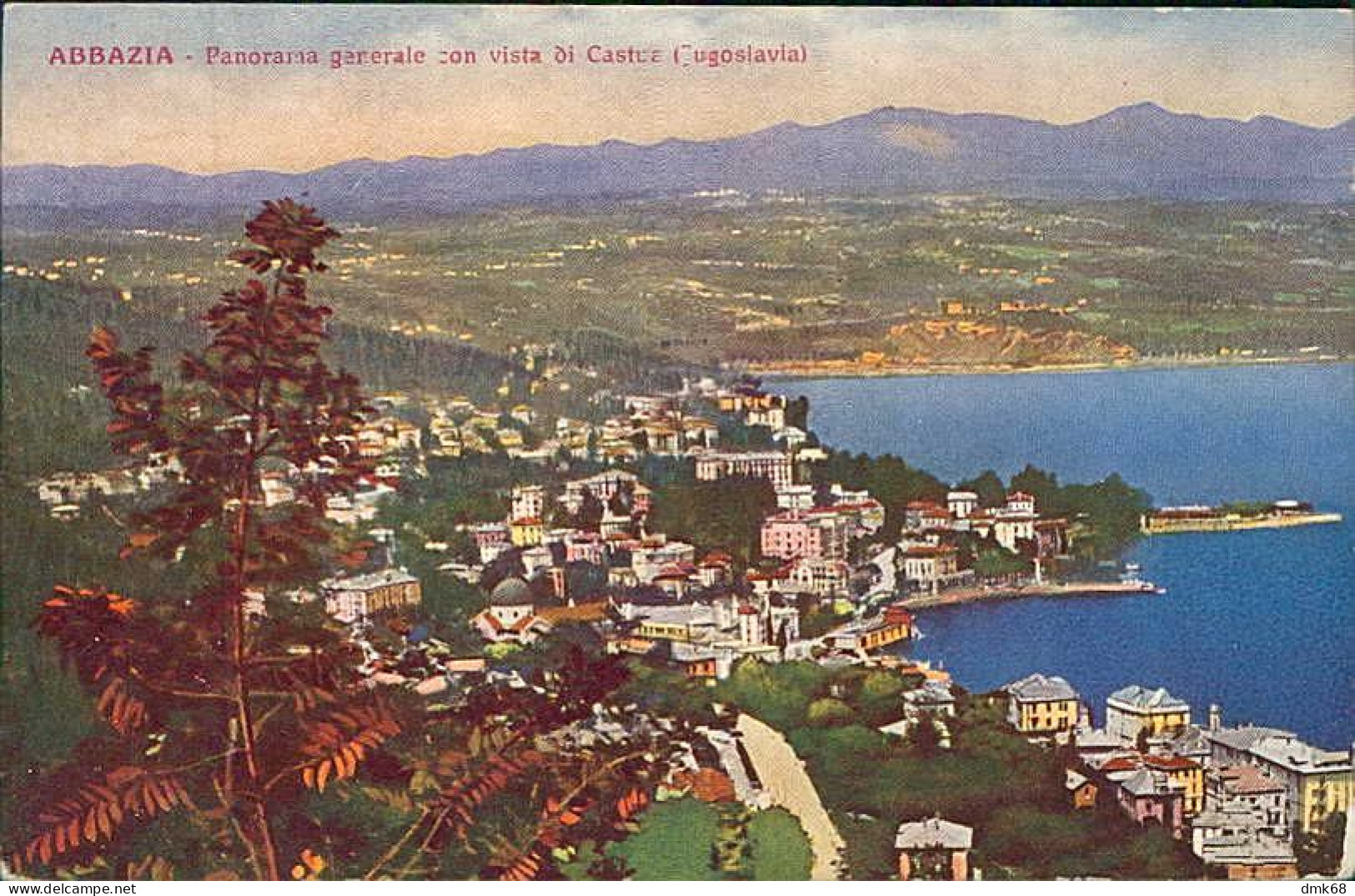 CROATIA -  Opatija / ABBAZIA - PANORAMA GENERALE CON VISTA DI CASTUA - JUGOSLAVIA - EDIZ. PIETRICH - 1930s (18145) - Croatia