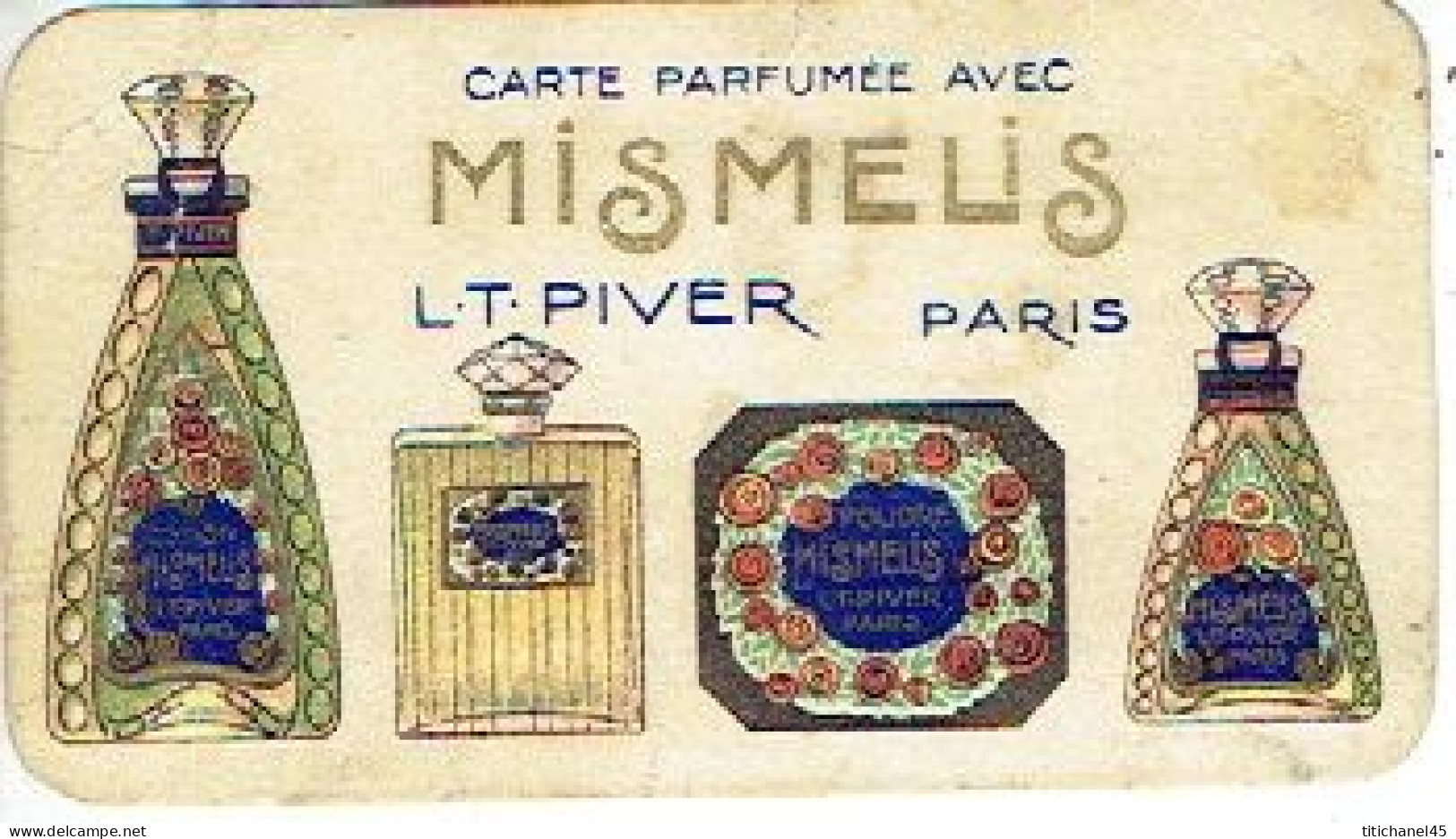 Carte Parfum MISMELIS De L.T. PIVER - Variante : Flacon Au Lieu De Boîte à Poudre - Antiguas (hasta 1960)