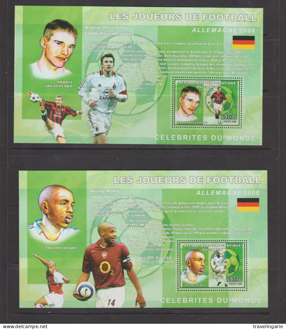 Democratic Republic Of Congo 2006 Football Players Blocs MNH ** - Nuevos