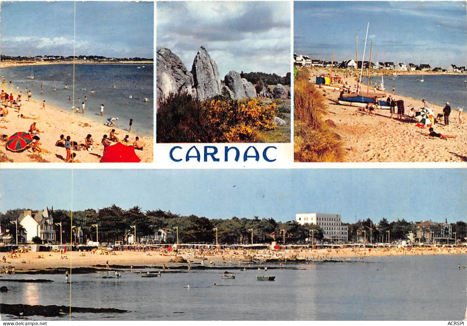 CARNAC Vue Generale De La Plage Plage De Beaumer Plage De Saint Colomban Les Menhirs 1(scan Recto-verso) MA913 - Carnac