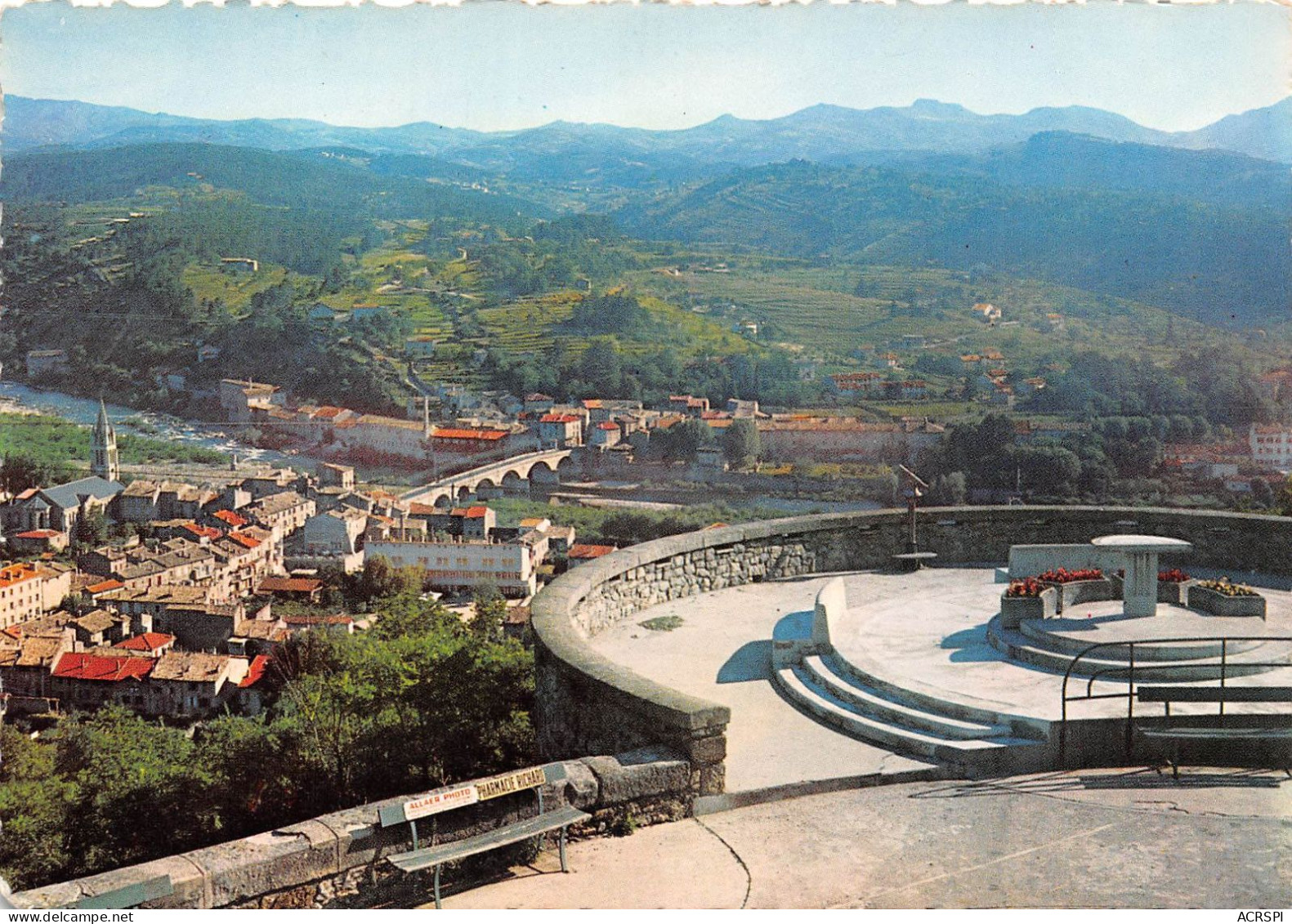 AUBENAS En Vivarais La Table D Orientation Panorama Sur Le Pont D Aubenas La Vallee 13(scan Recto-verso) MA901 - Aubenas