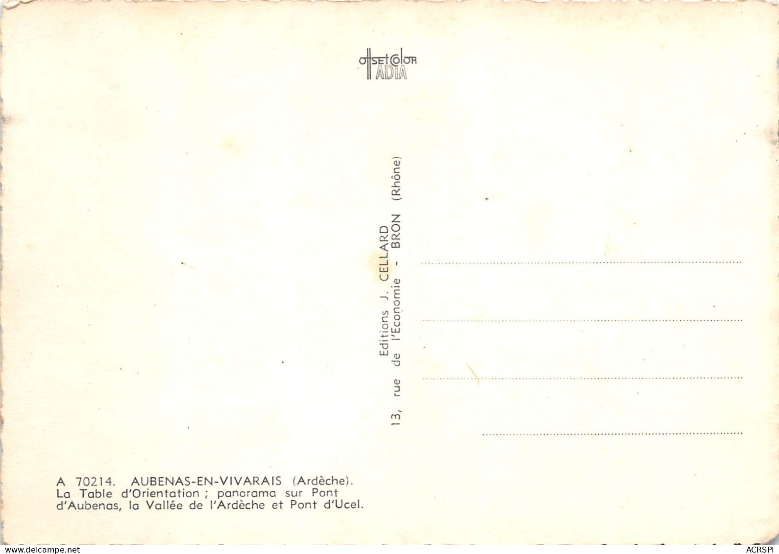 AUBENAS En Vivarais La Table D Orientation Panorama Sur Le Pont D Aubenas La Vallee 13(scan Recto-verso) MA901 - Aubenas