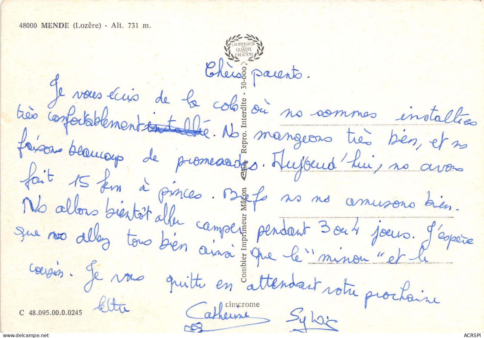 MENDE Alt 731m 10(scan Recto-verso) MA900 - Mende