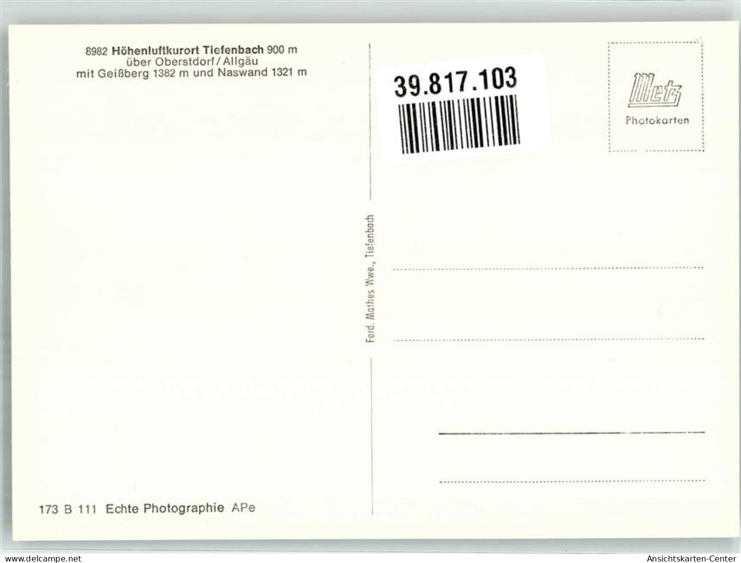 39817103 - Tiefenbach B Oberstdorf - Oberstdorf