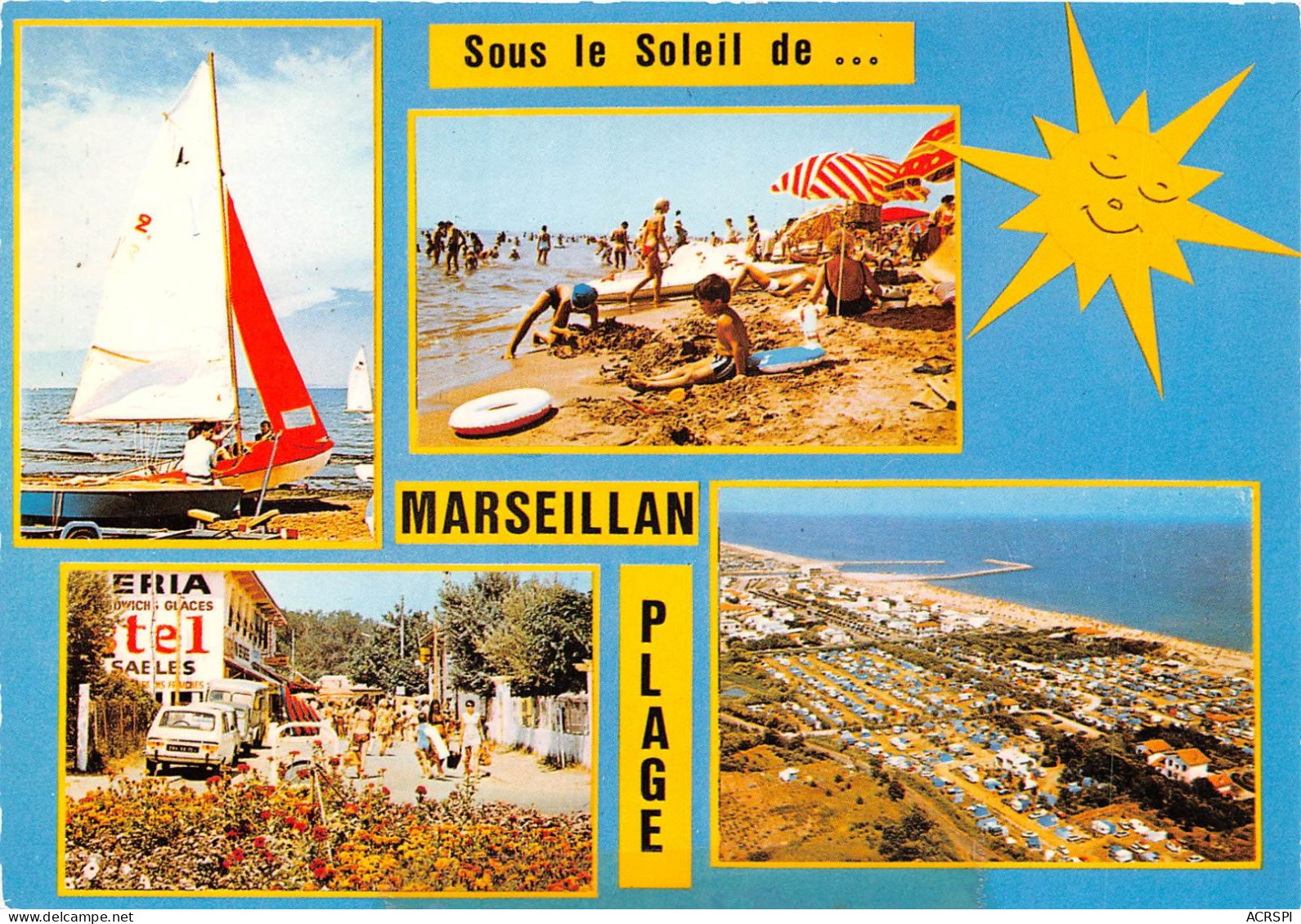 MARSEILLAN PLAGE La Plage Le Centre Commercial Le Camping Beauregard La Jetee Vue Aerienne 14(scan Recto-verso) MA923 - Marseillan