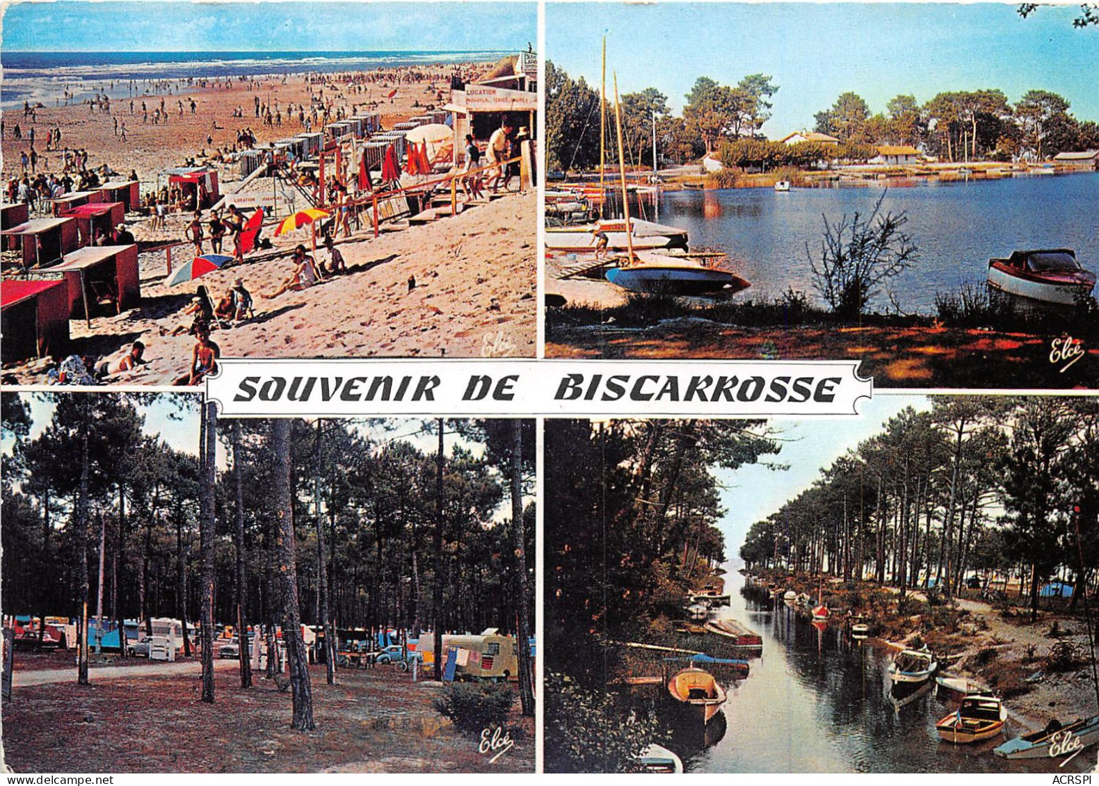 BISCARROSSE De Gauche A Droite La Grande Plage La Plage D Ispe Le Camping 11(scan Recto-verso) MA921 - Biscarrosse