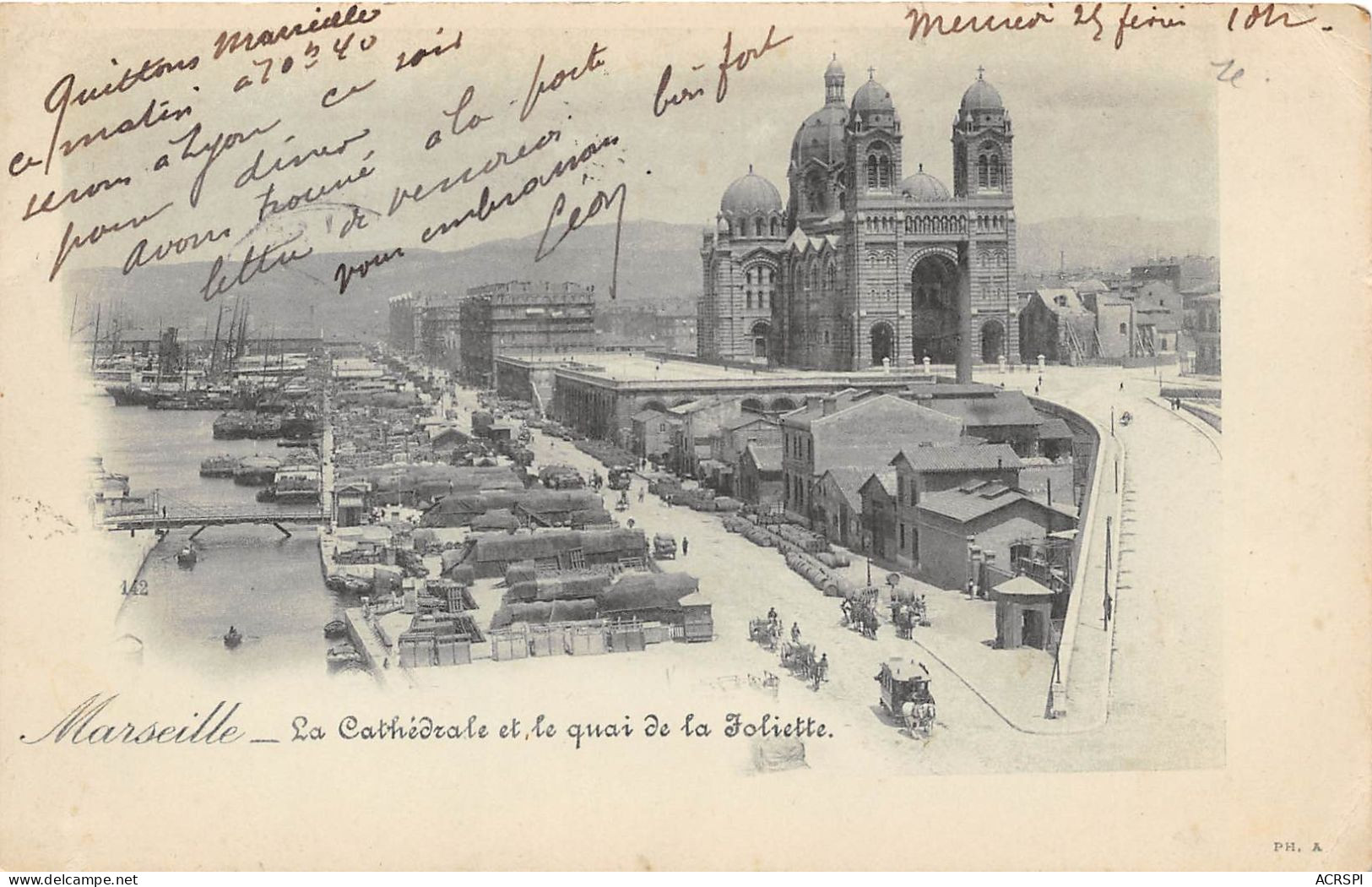 MARSEILLE La Cathedrale Et Le Quai De La Joliette 19(scan Recto-verso) MA920 - Joliette