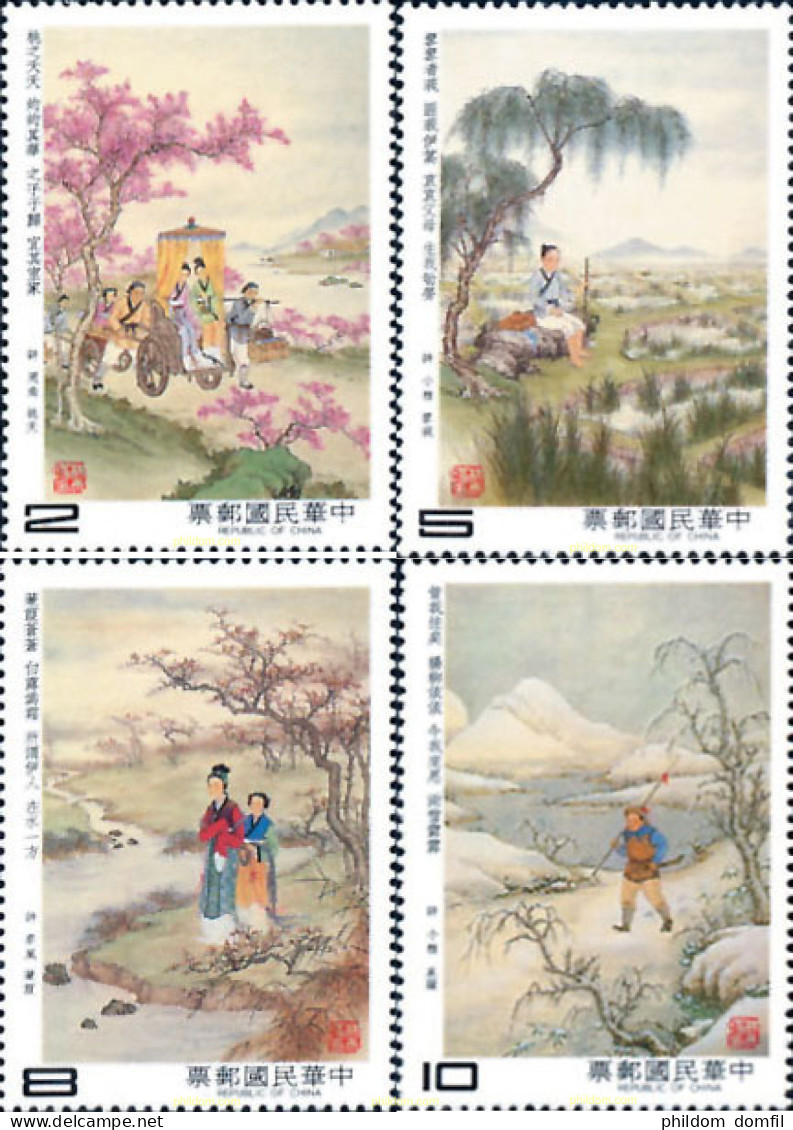 180154 MNH CHINA. FORMOSA-TAIWAN 1985 POESÍA CLÁSICA CHINA. EL LIBRO DE LAS ODAS - Neufs