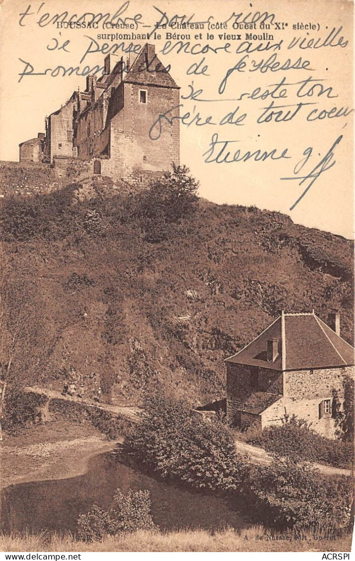 BOUSSAC Le Chateau Cote Ouest Du XIe Siecle Surplombant Le Berou 20(scan Recto-verso) MA953 - Boussac