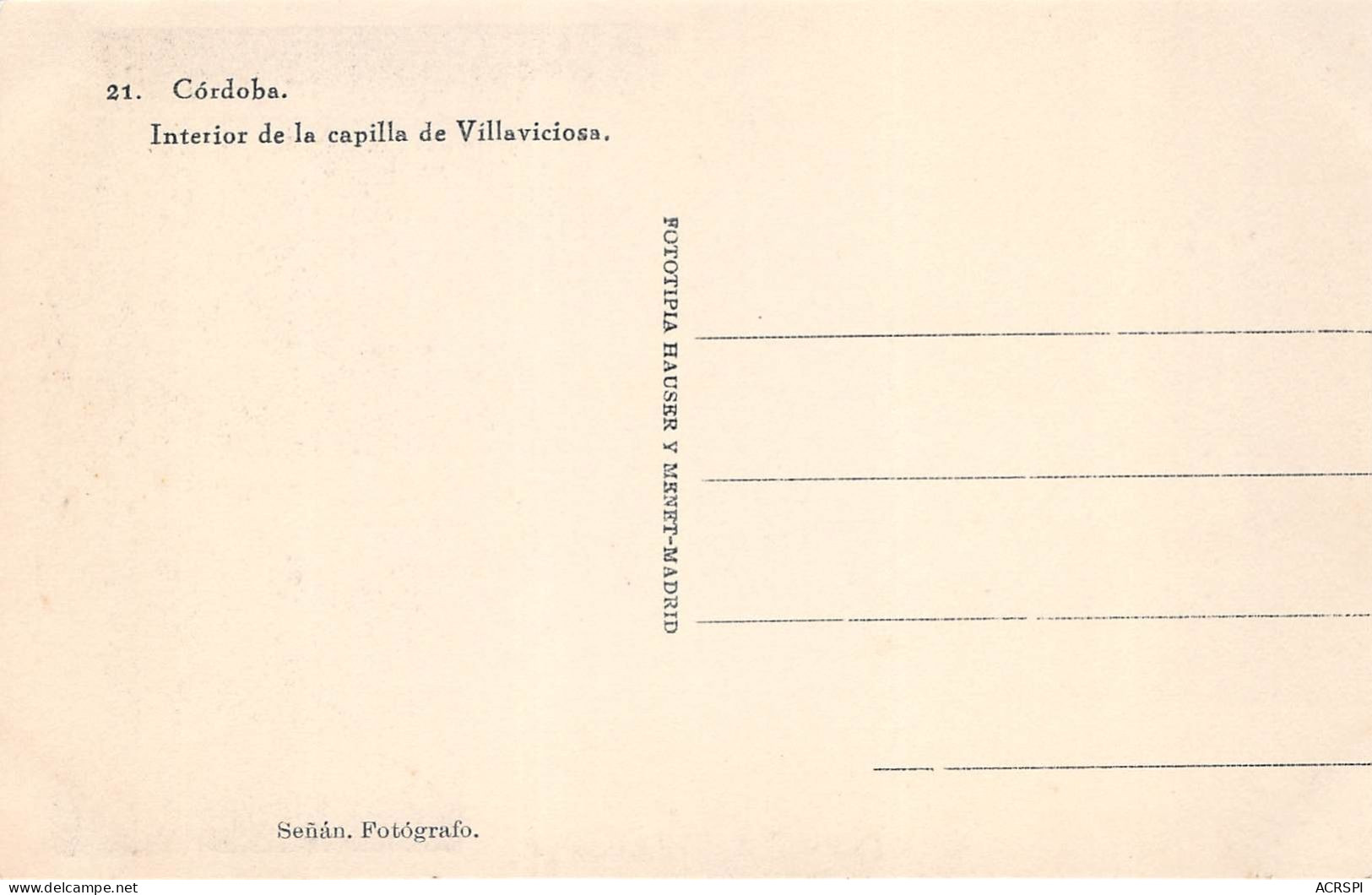 CORDOBA Interior De La Capilla De Villaviciosa 4(scan Recto-verso) MA949 - Córdoba