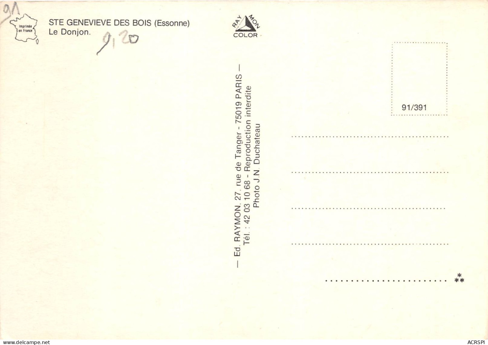 STE GENEVIEVE DES BOIS Le Donjon 16(scan Recto-verso) MA949 - Sainte Genevieve Des Bois