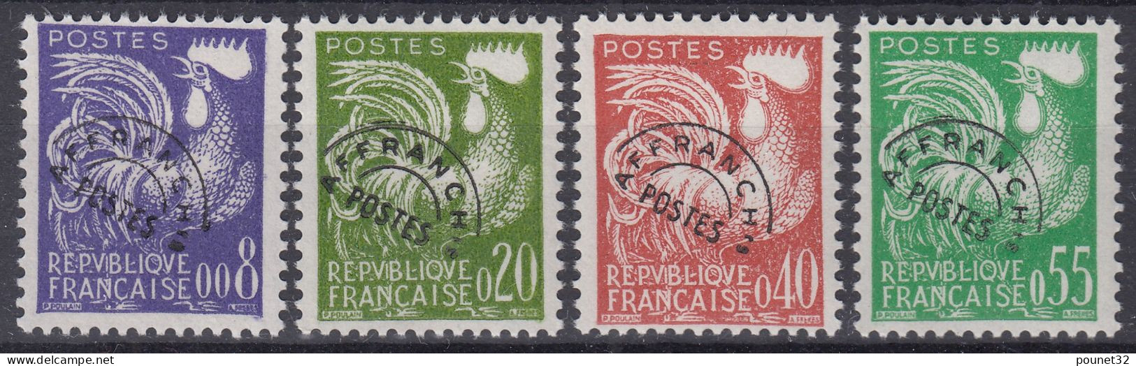 TIMBRE FRANCE PREOBLITERE SERIE COQ N° 119/122 NEUFS ** GOMME SANS CHARNIERE - 1953-1960