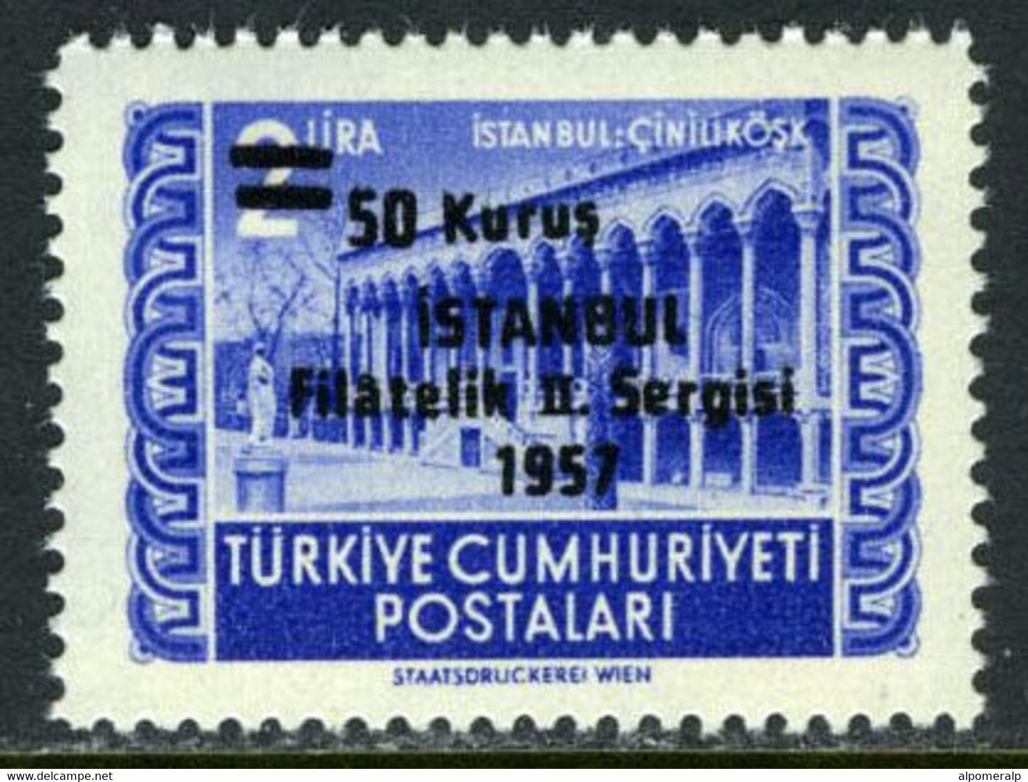 Türkiye 1957 Mi 1530 MNH Surcharged Stamp For Istanbul Philatelic Exhibition - Nuovi